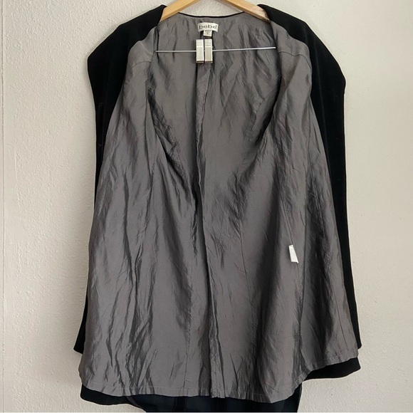 Y2K Vintage Bebe Blazer Jacket Button Up Long Black Size 2 See Description - Picture 8 of 11